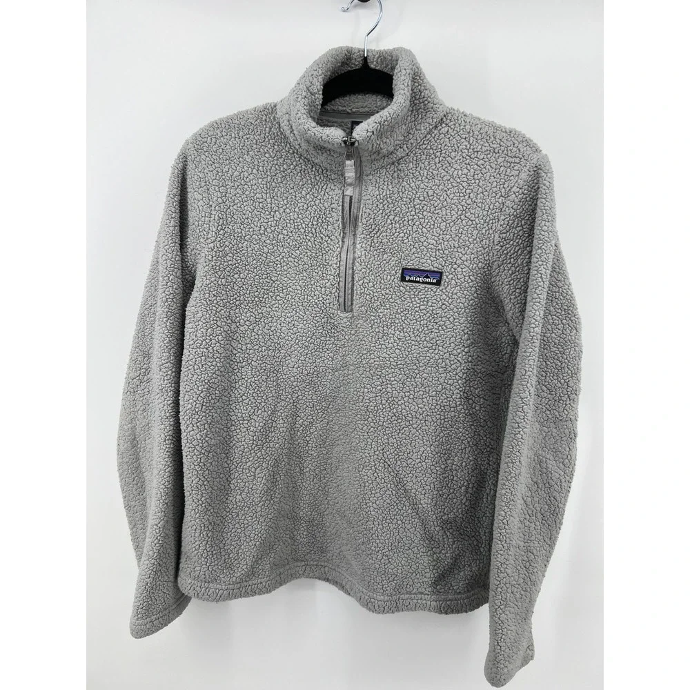 Patagonia Los Gatos 1/4 Zip Fleece Pullover‎ Grey Sherpa Women Medium
